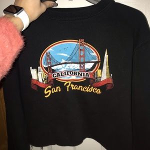 Black cropped SF sweatshirt from pacsun